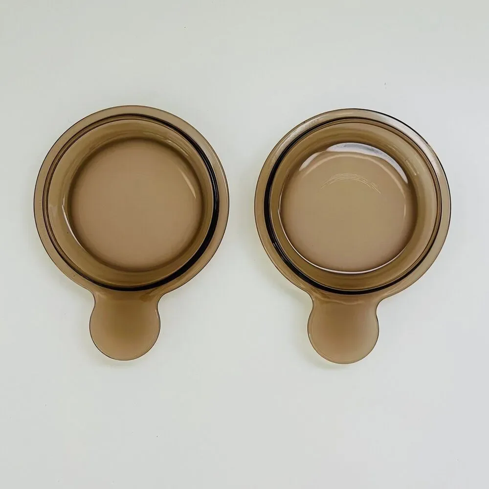 CORNING VISION Amber Glass Grab-It Bowl With Lid, Set of 2